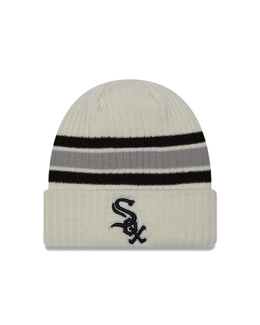 Men's Chicago White Sox New Era Off White Vintage Cuffed Knit Hat