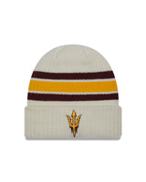 Men's Arizona State Sun Devils New Era Off White Vintage Cuffed Knit Hat - Pro Jersey Sports