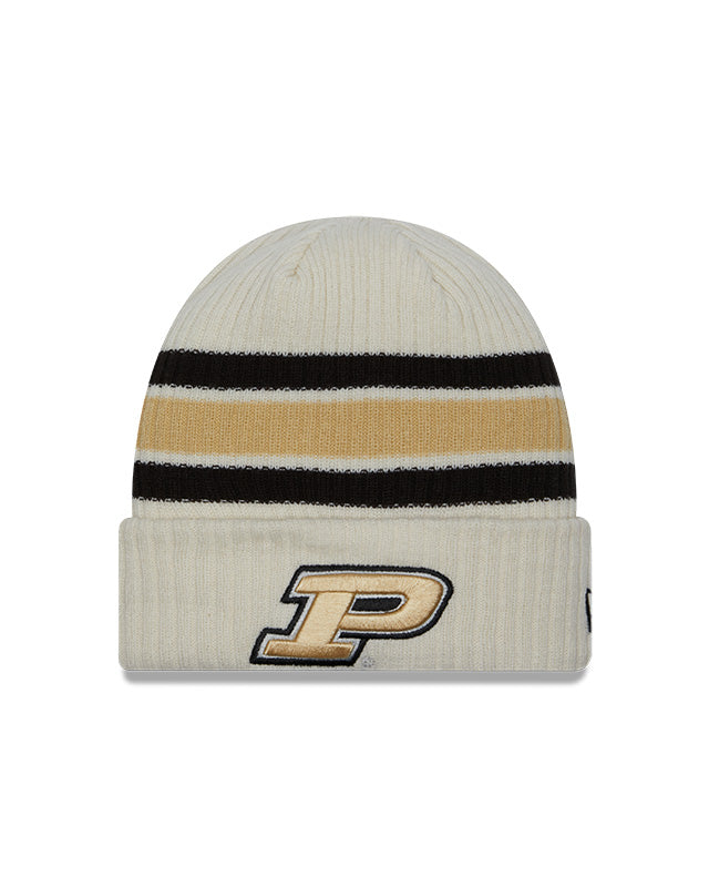 Men's Purdue Boilermakers New Era Off White Vintage Cuffed Knit Hat