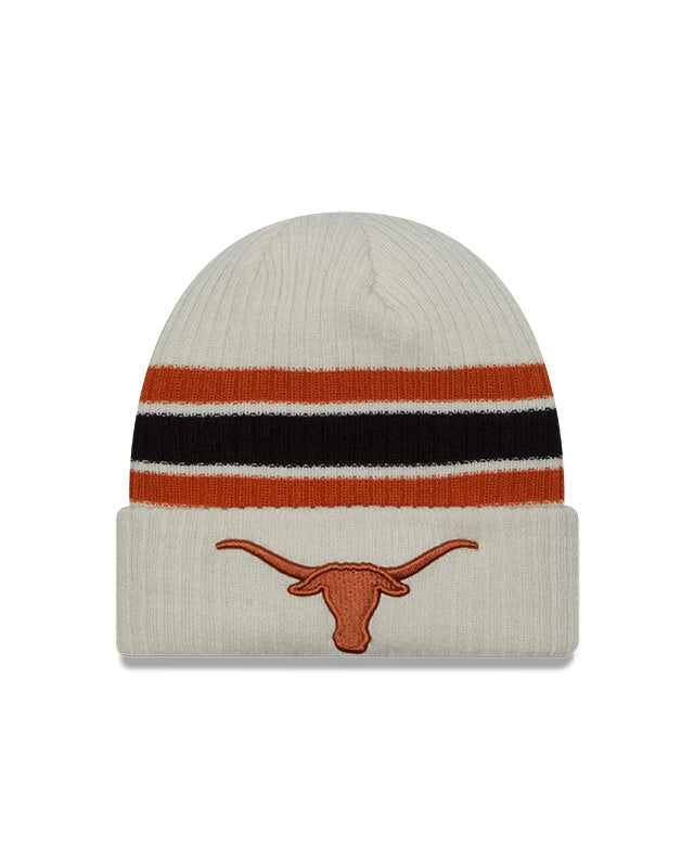 Men's Texas Longhorns New Era Off White Vintage Cuffed Knit Hat