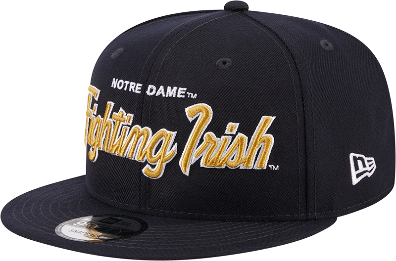 Notre Dame Fighting Irish New Era Navy Script 9FIFTY Snapback Hat