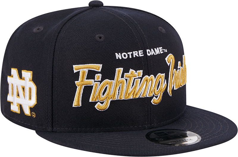 Notre Dame Fighting Irish New Era Navy Script 9FIFTY Snapback Hat