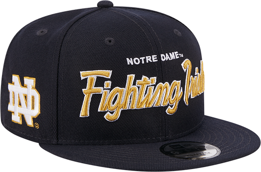 Notre Dame Fighting Irish New Era Navy Script 9FIFTY Snapback Hat