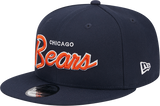 Chicago Bears New Era Navy Script 9FIFTY Adjustable Snapback Hat - Pro Jersey Sports