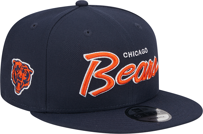 Chicago Bears New Era Navy Script 9FIFTY Adjustable Snapback Hat - Pro Jersey Sports