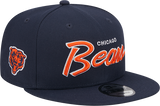 Chicago Bears New Era Navy Script 9FIFTY Adjustable Snapback Hat - Pro Jersey Sports