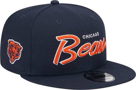 Chicago Bears New Era Navy Script 9FIFTY Adjustable Snapback Hat - Pro Jersey Sports