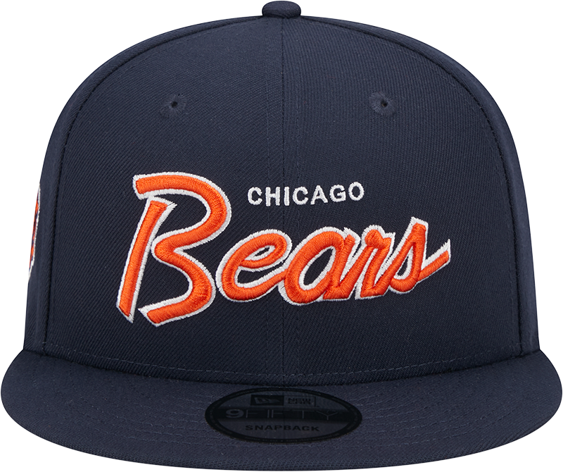 Chicago Bears New Era Navy Script 9FIFTY Adjustable Snapback Hat - Pro Jersey Sports