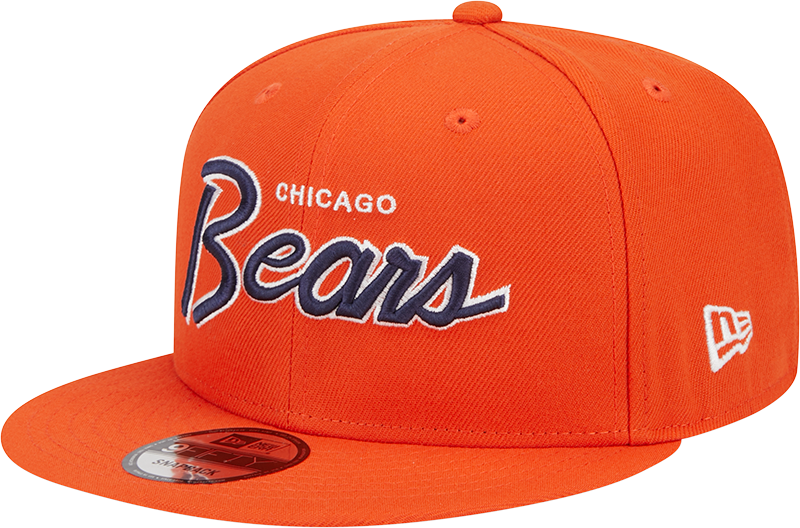Chicago Bears New Era Orange Script 9FIFTY Adjustable Snapback Hat - Pro Jersey Sports