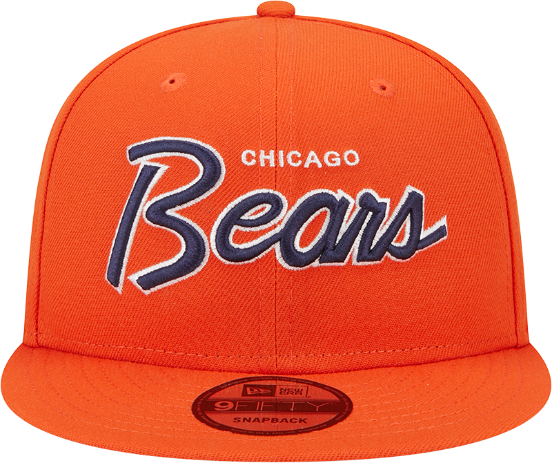 Chicago Bears New Era Orange Script 9FIFTY Adjustable Snapback Hat - Pro Jersey Sports