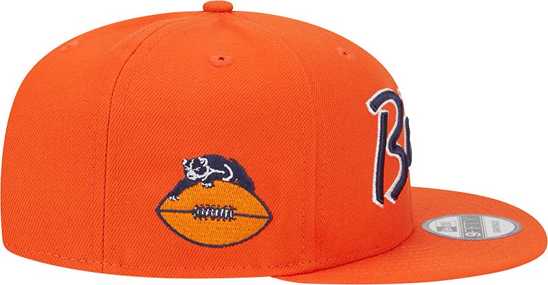 Chicago Bears New Era Orange Script 9FIFTY Adjustable Snapback Hat - Pro Jersey Sports