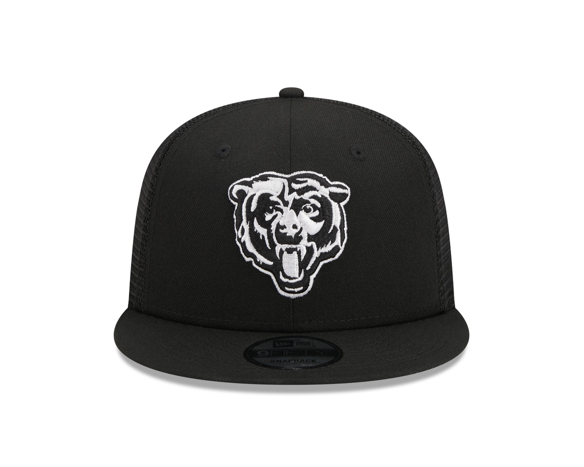Chicago Bears New Era Primary Black and White Trucker 9FIFTY Snapback Hat - Pro Jersey Sports