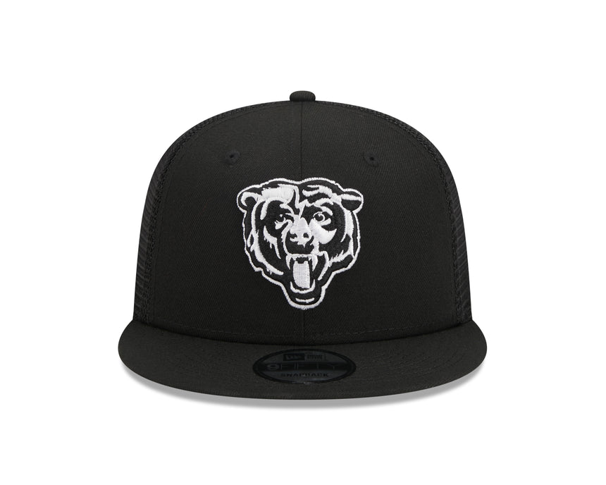 Chicago Bears New Era Primary Black and White Trucker 9FIFTY Snapback Hat - Pro Jersey Sports