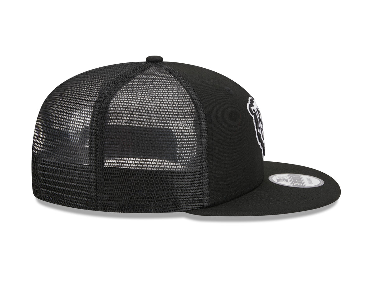 Chicago Bears New Era Primary Black and White Trucker 9FIFTY Snapback Hat - Pro Jersey Sports