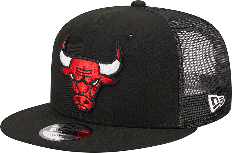 Chicago Bulls New Era Black 9FIFTY Trucker Snapback Hat