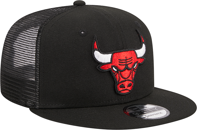 Chicago Bulls New Era Black 9FIFTY Trucker Snapback Hat