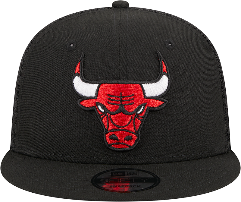 Chicago Bulls New Era Black 9FIFTY Trucker Snapback Hat