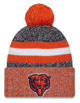 Men's Chicago Bears New Era Orange/Navy 2023 Sideline Cuffed Knit Hat With Pom - Pro Jersey Sports