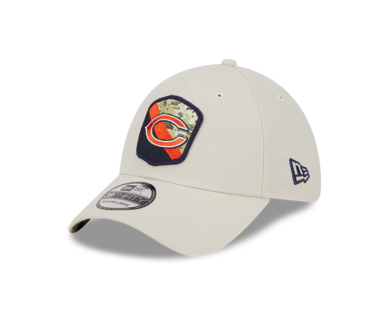 Men's Chicago Bears New Era Stone 2023 Salute to Service Secondary Logo 39THIRTY Flex Hat