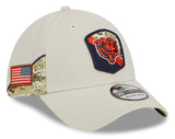 Men's Chicago Bears New Era Stone 2023 Salute to Service Primary Logo 39THIRTY Flex Hat - Pro Jersey Sports