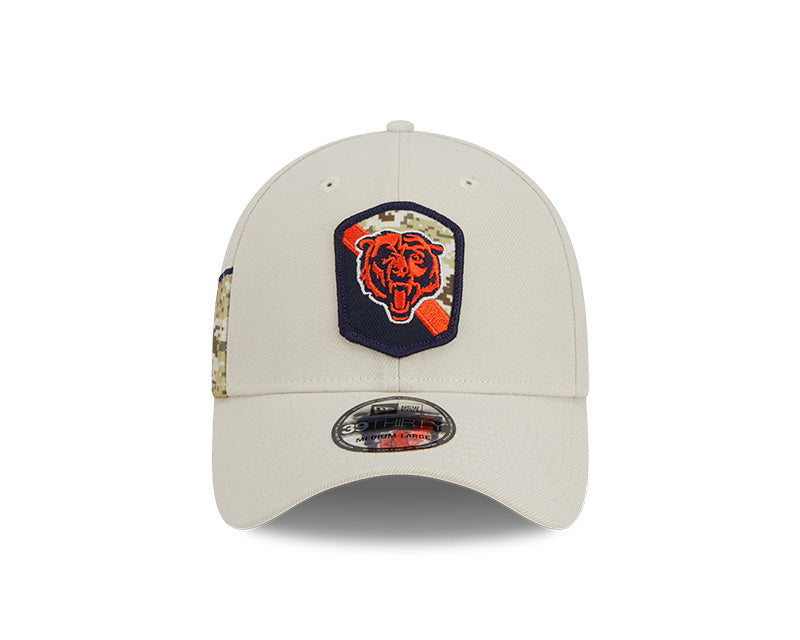 Men's Chicago Bears New Era Stone 2023 Salute to Service Primary Logo 39THIRTY Flex Hat