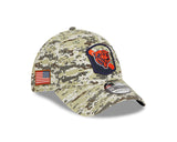Men's Chicago Bears New Era Camo 2023 Salute to Service Primary Logo 39THIRTY Flex Hat - Pro Jersey Sports