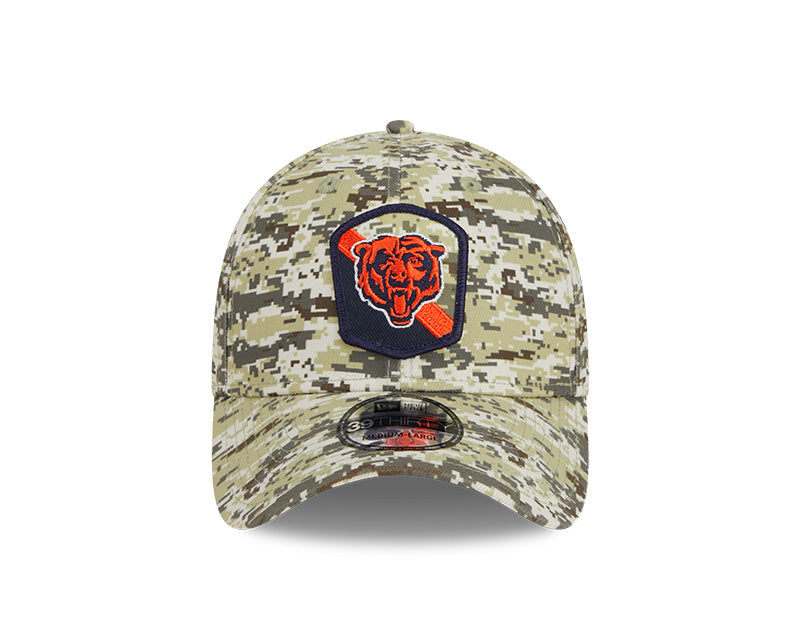 Men's Chicago Bears New Era Camo 2023 Salute to Service Primary Logo 39THIRTY Flex Hat