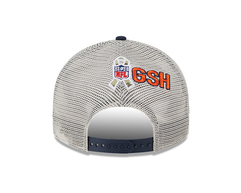 Men's Chicago Bears 2023 Salute To Service Secondary Logo Stone/Navy Low Profile 9FIFTY Mesh Snapback Hat