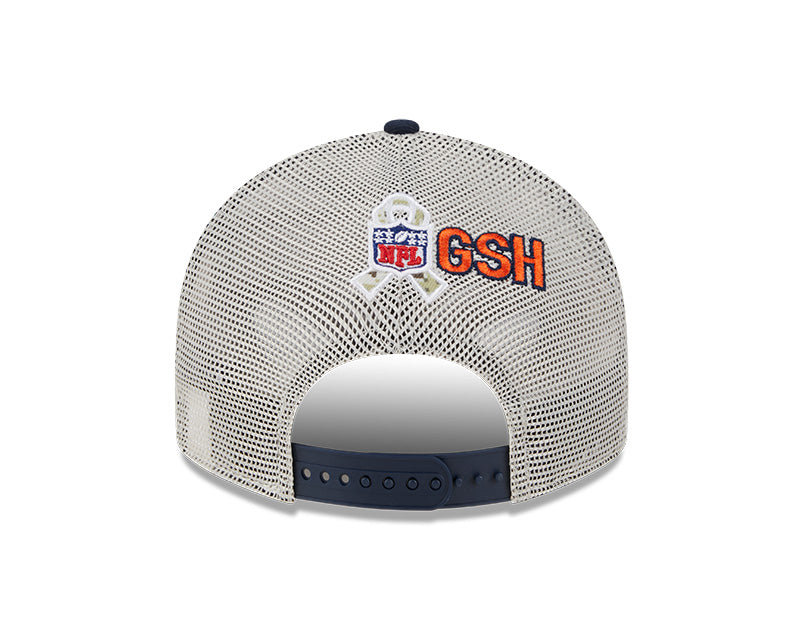 Men's Chicago Bears 2023 Salute To Service Primary Logo Stone/Navy Low Profile 9FIFTY Mesh Snapback Hat