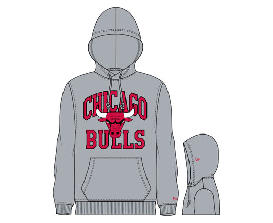 Men's Chicago Bulls New Era Gray Tipoff Pullover Hoodie