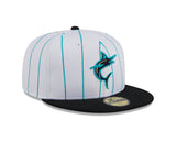 Men's Miami Marlins White 2024 Batting Practice 59FIFTY Fitted Hat - Pro Jersey Sports