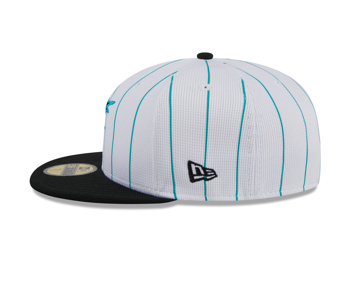 Men's Miami Marlins White 2024 Batting Practice 59FIFTY Fitted Hat