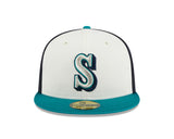 Men's Seattle Mariners New Era White 2024 Batting Practice 59FIFTY Fitted Hat - Pro Jersey Sports