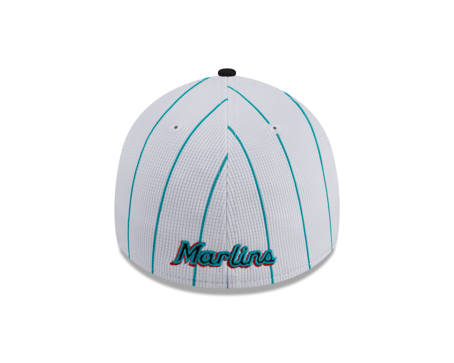 Men's Miami Marlins New Era 2024 Batting Practice White/Black 39THIRTY Flex-Fit Hat