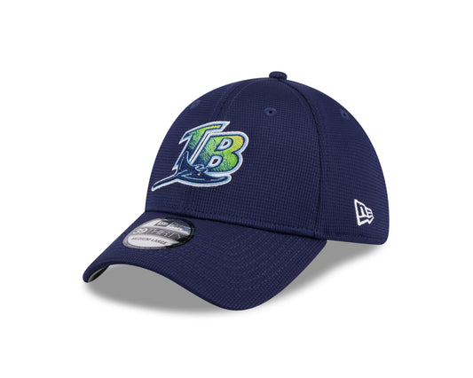 Men's Tampa Bay Rays New Era 2024 Batting Practice Navy 39THIRTY Flex-Fit Hat