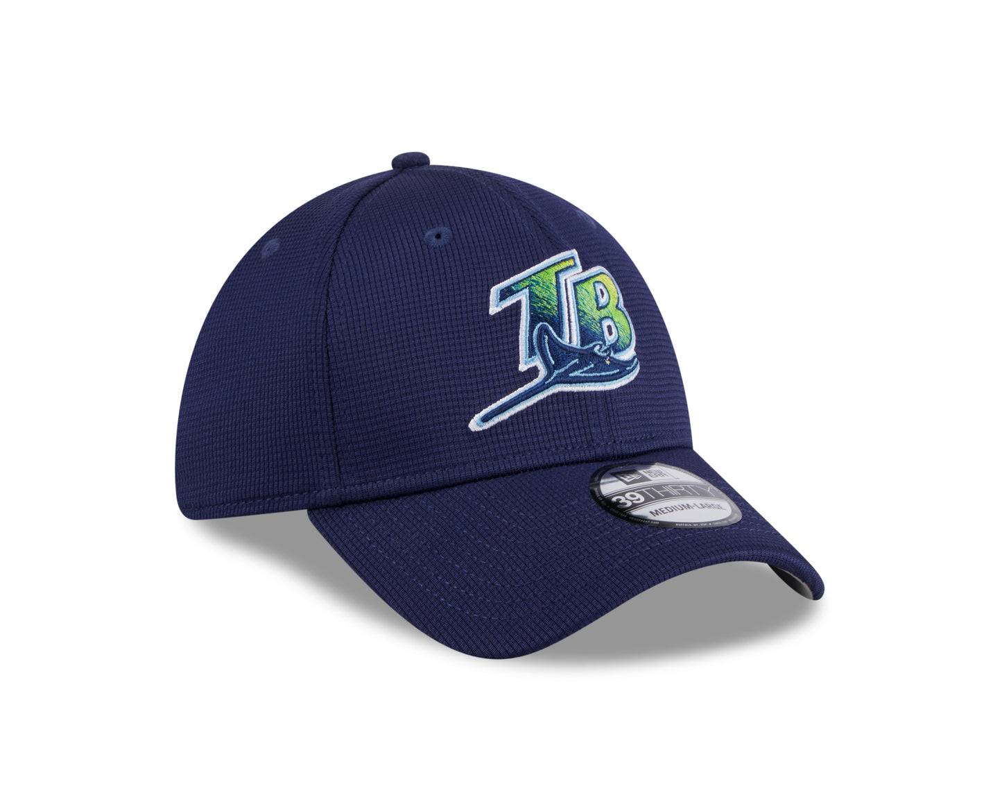 Men's Tampa Bay Rays New Era 2024 Batting Practice Navy 39THIRTY Flex-Fit Hat