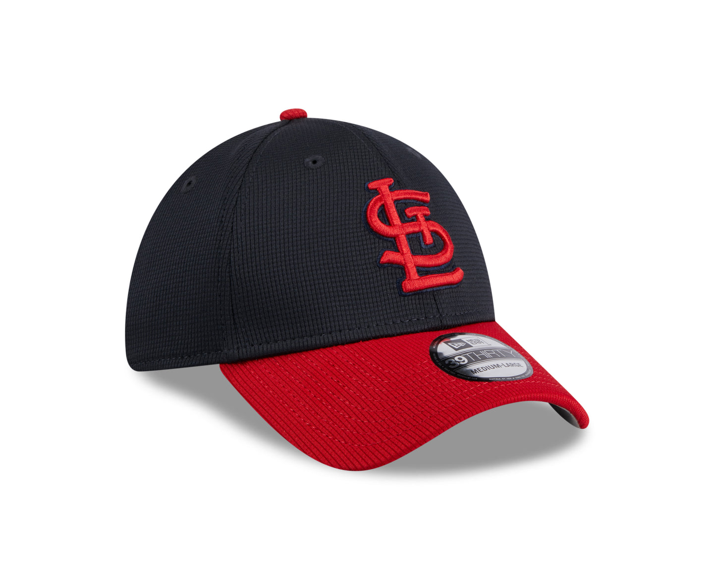 Men's St. Louis Cardinals New Era 2024 Batting Practice Navy/Red 39THIRTY Flex-Fit Hat