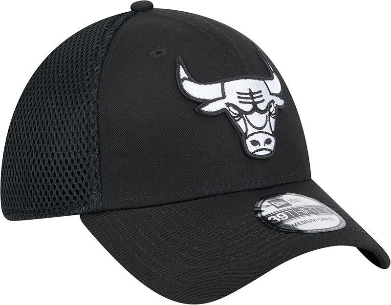 Men’s Chicago Bulls New Era Black and White Neo 39THIRTY Flex Fit Hat