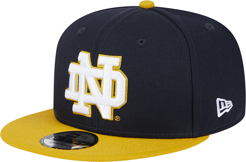 Notre Dame Fighting Irish New Era Navy/Gold Script 9FIFTY Snapback Hat