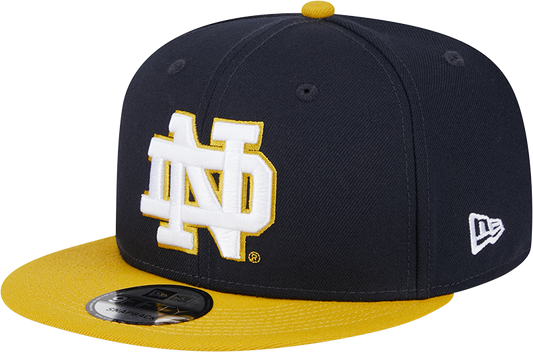 Notre Dame Fighting Irish New Era Navy/Gold Script 9FIFTY Snapback Hat