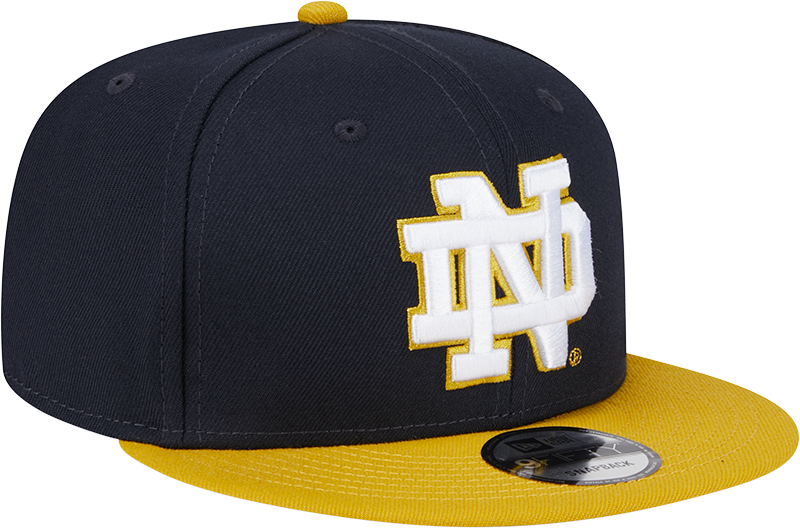 Notre Dame Fighting Irish New Era Navy/Gold Script 9FIFTY Snapback Hat