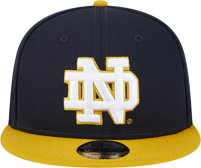 Notre Dame Fighting Irish New Era Navy/Gold Script 9FIFTY Snapback Hat