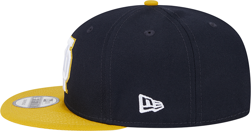 Notre Dame Fighting Irish New Era Navy/Gold Script 9FIFTY Snapback Hat
