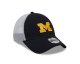 Michigan Wolverines New Era Navy/White Trucker 9FORTY Adjustable Hat - Pro Jersey Sports
