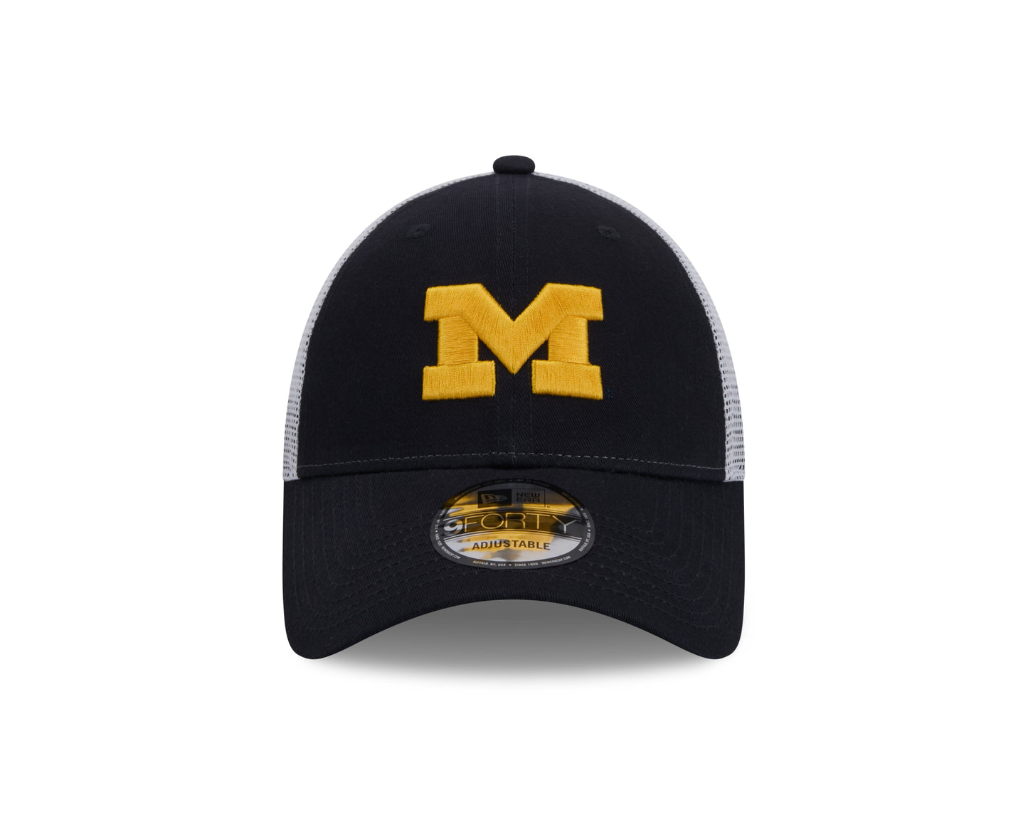 Michigan Wolverines New Era Navy/White Trucker 9FORTY Adjustable Hat