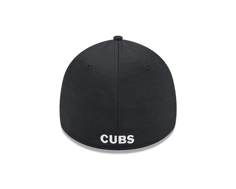 Men's Chicago Cubs New Era Black 2024 Clubhouse 39THIRTY Flex Fit Hat
