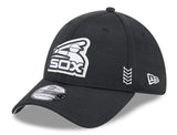 Men's Chicago White Sox New Era Black & White 2024 Clubhouse 39THIRTY Flex Fit Hat - Pro Jersey Sports