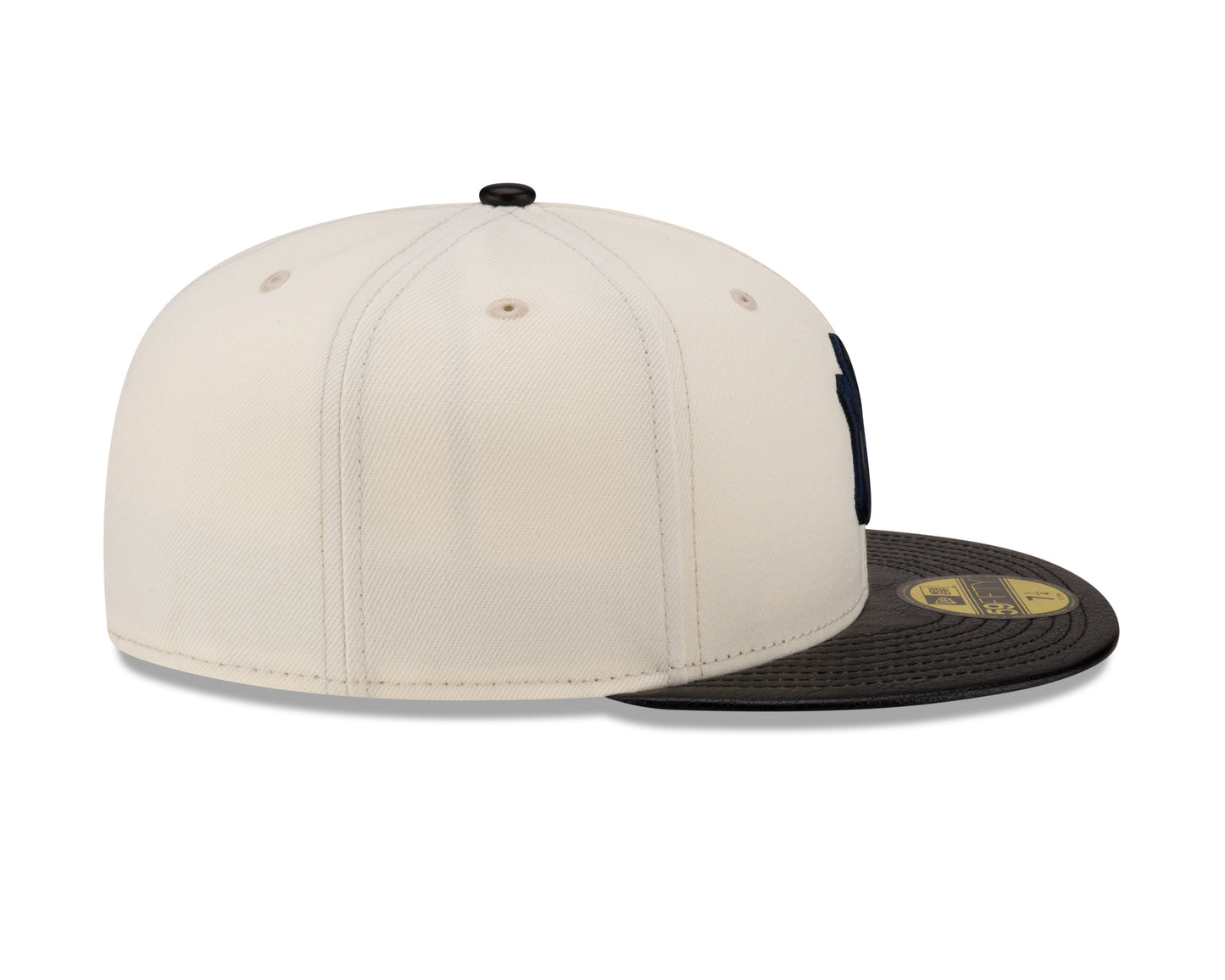 New York Yankees Cream/Black Leather Visor New Era 59FIFTY Fitted Hat