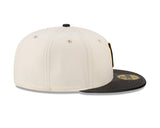 Pittsburgh Pirates Cream/Black Leather Visor New Era 59FIFTY Fitted Hat - Pro Jersey Sports