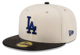 Los Angeles Dodgers Cream/Black Leather Visor New Era 59FIFTY Fitted Hat - Pro Jersey Sports